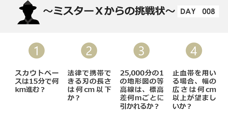 ミスターｘからの挑戦状 Day 8 ボーイスカウト日本連盟 加盟員向け情報